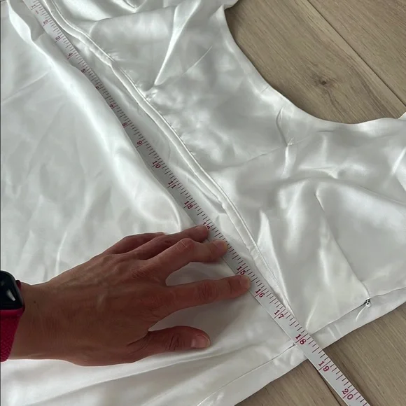 ASOS DESIGN satin puff sleeve midi tea dress in white - Picture 11 of 13